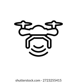 Ícone de sinal de drone, gráficos de vetor de linha