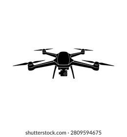 Drone Silhouette Against White Background Aerial Vehicle Design