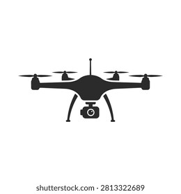 Drone Silhouette Against A White Background Minimalist Aerial Vehicle Design