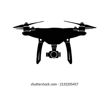 Silueta de drones de alto vector negro