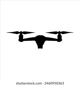 Silueta de dron aislado sobre fondo blanco. Diseño de Ilustración vectorial de iconos de drones.