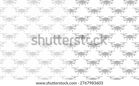 Drone Silhouette Seamless Pattern Quadrotor Outline Minimal Tech Background Design