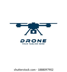 Drone silhouette vector design, drone logo isolated on white background