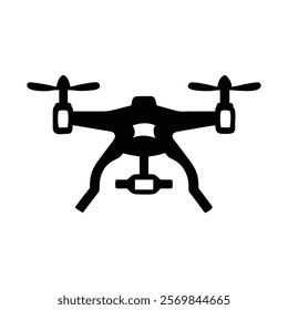 drone silhouette vector design with white background