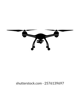 Drone silhouette vector Illustration, with camera