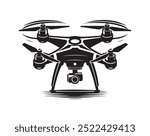 Drone silhouette vector illustration on white background