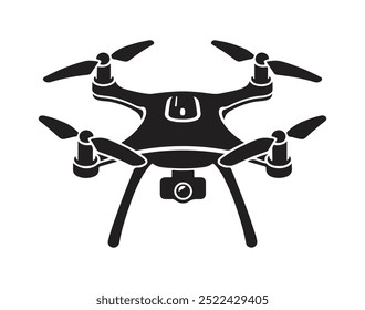 Drone silhouette vector illustration on white background