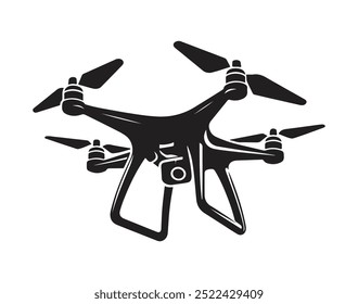 Drone silhouette vector illustration on white background