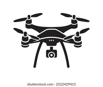 Drone silhouette vector illustration on white background