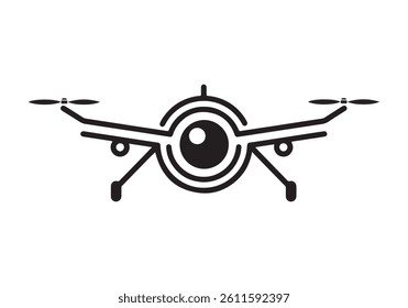 Drone silhouette vector illustration on white background