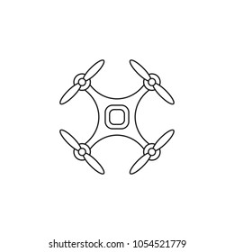 Drone simple line icon on white background. Vector isolated outline illustration.