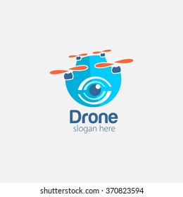 Drone Sky viewer icon, logo and template. Flat Style. Vector Illustration