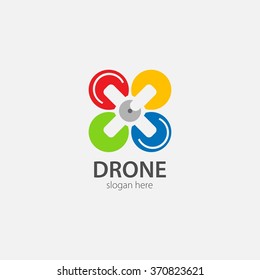 Drone Sky viewer icon, logo and template. Flat Style. Vector Illustration