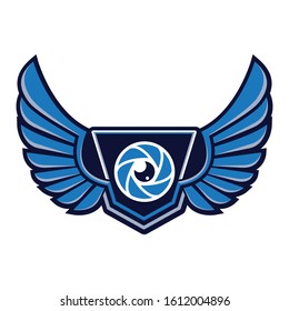 Drone sky vision photography logo icon vector