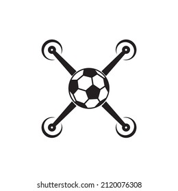 dron con diseño de logo de la pelota de fútbol, símbolo gráfico vectorial ilustración de símbolo de símbolo