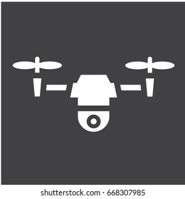Drone solid icon, fly and copter, vector graphics, a glyph pattern on a black background, eps 10.