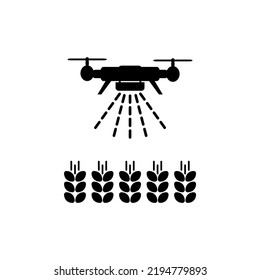 drone spraying icon on white background