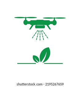 drone spraying icon on white background