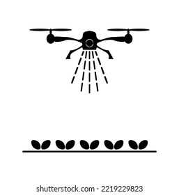 drone spraying icon on white background