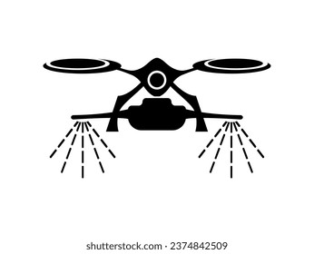drone spraying icon on white background