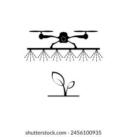 drone spraying icon on white background