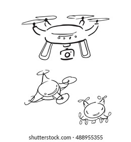 Drone Spy Camera Cartoon Drawing