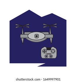 drone and stick vector illustration of a simple vector design