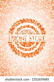 Drone Store abstract orange mosaic emblem