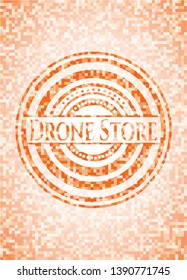 Drone Store abstract orange mosaic emblem