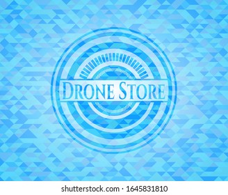 Drone Almacén emblema de mosaico azul cielo