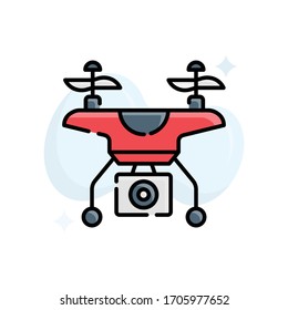 Drone Surveillance vector illustration. Filled outline style icon. Technology & Smart Working symbol. 
