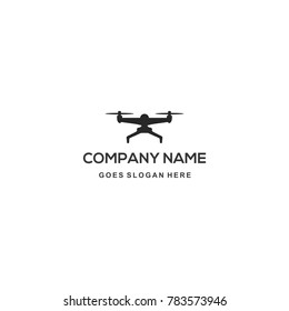 Drone, Symbol Copter. Flat Black Icon Isolated on White Background. Vector illustration.