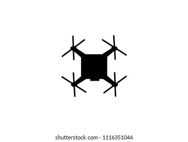 Drone symbol vector sign icon black image flying machine