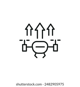 Drone Take off Icon. Simple drone take off icon for social media, app, and web design. Vector illustration.