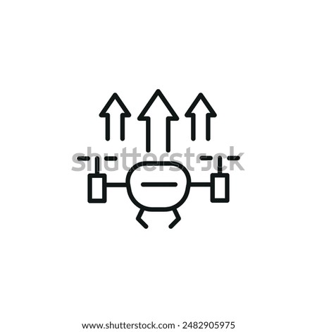 Drone Take off Icon. Simple drone take off icon for social media, app, and web design. Vector illustration.