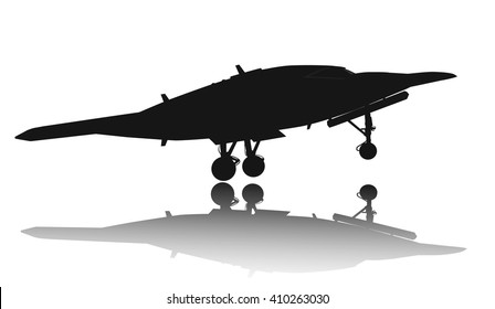 Drone take off. Vector silhouette. EPS 10