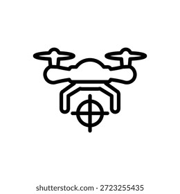 Icono de objetivo de dron, Vector de línea