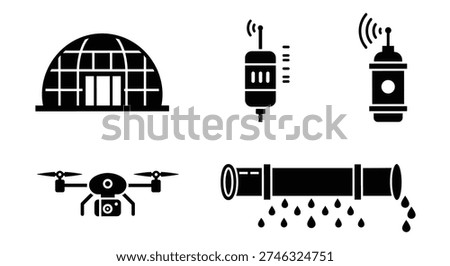 Drone and tech gadgets icons