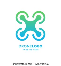 Drone Tech Logo Template Design Vector, Emblem, Design Concept, Creative Symbol, Icon