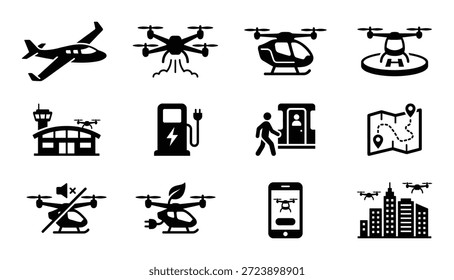 Ícone de contorno de vetor abstrato de tecnologia de drone. Engenharia de drones e ciência. Transporte de inovação. Elemento gráfico do aplicativo móvel.