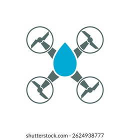 Drone technology agriculture logo isolated on white background