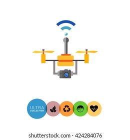 Drone technology flat icon