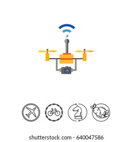 Drone technology flat icon