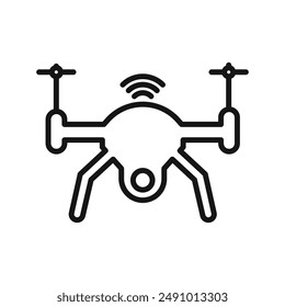 Drone Technology icon Black line art vector logo