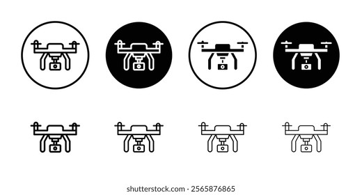 Drone Technology icon Black and white outline vector