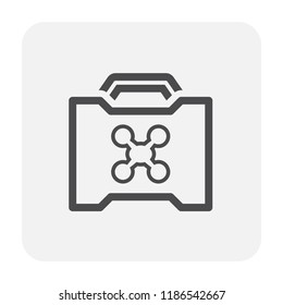 Drone and technology icon design, black and outline.
