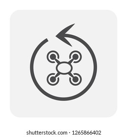 Drone and technology icon design, black and outline.