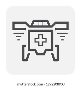 Drone and technology icon design, black and outline.