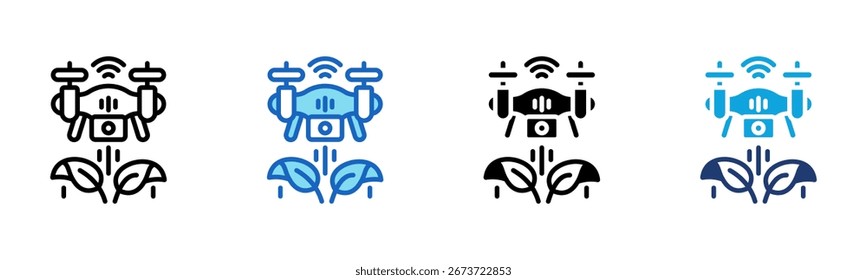 Icono de Tecnología de drones Multi Style Ilustración vectorial