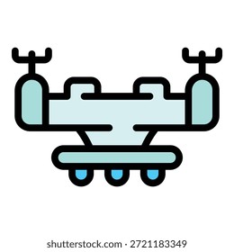 Icono de tecnología de drones. Icono del Vector de la tecnología del abejón para el Diseño web aislado en el color de fondo blanco plano